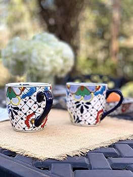 手描きアートの陶器製マグカップ Amazon.co.jp: Global Crafts Encantada ハンドメイド 手描き